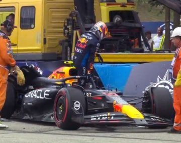 Sergio Pérez sufrió un accidente en la sesión de clasificación del GP de Hungría.