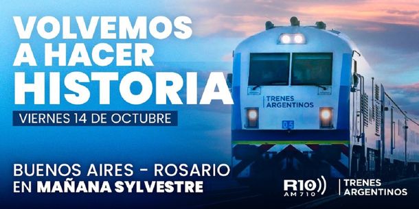 Radio 10 transmitirá desde un tren en movimiento a Rosario