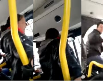 Una mujer le pegó al colectivero y la escracharon con un video