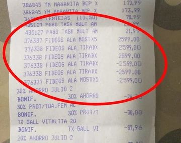 Denuncian que un supermercado puso el arroz a $3.900 y los fideos a $2.599 para novenderlos
