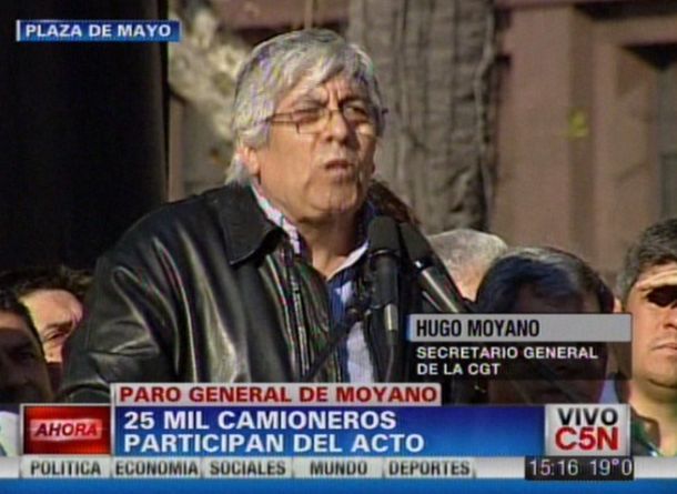 Moyano comparó al Gobierno nacional con una dictadura