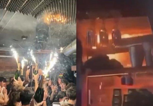 VIDEO: así fue el momento en que comenzó a prenderse fuego el bar en Suiza