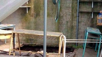 El pozo ciego de una escuela de Mar del Plata se hundió El pozo ciego de una escuela de Mar del Plata se hundió