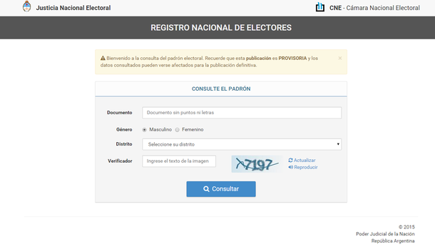 Entrá y consultá el padrón para las PASO nacionales