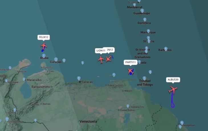 Afirman que cinco aviones de guerra de Estados Unidos sobrevolaron las costas de Venezuela