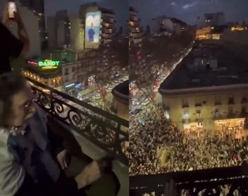 Charly García salió al balcón para celebrar el triunfo de Argentina en la esquina con su nombre
