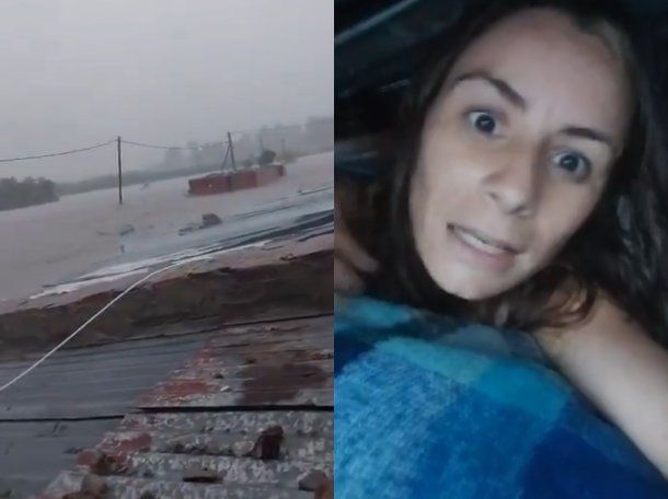 Bahía Blanca: desgarrador pedido de auxilio de una familia atrapada en el techo de una casa