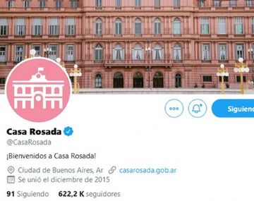 La cuenta oficial de la Casa Rosada se despidió con una cita de la Biblia