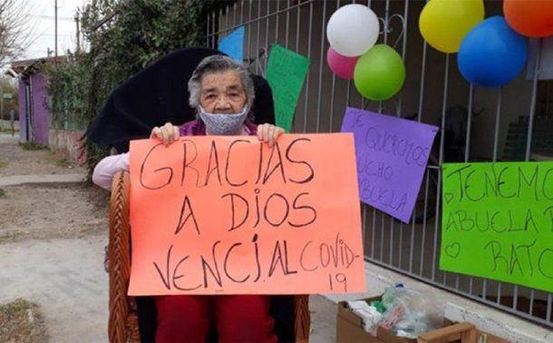 Río Negro: una mujer de 85 años se recuperó del coronavirus y emocionó a todos