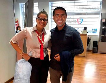 Riquelme, uno de los que cayeron en la broma de la empleada