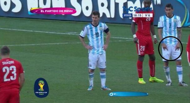 El gesto de Di María para mufar a los suizos