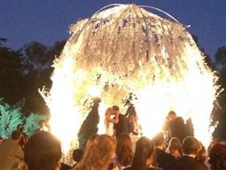 El primer beso de casados de Cirio e Insaurralde