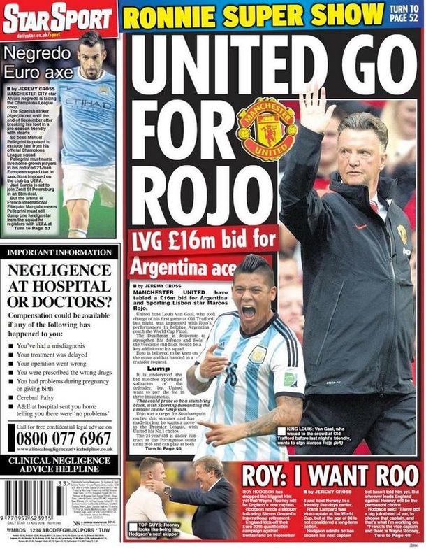 El Manchester United va a la carga por el defensor Marcos Rojo