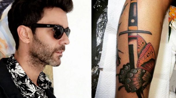 Mariano Martínez redobló la apuesta y se volvió a tatuar