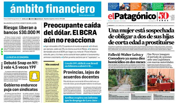 Tapas de diario del viernes 3 de marzo de 2017