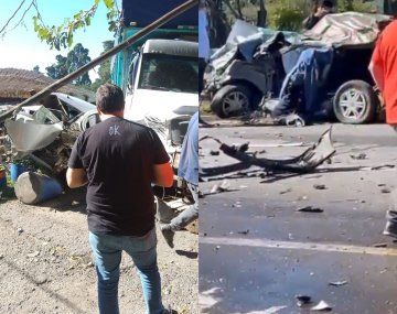 Camión chocó varios autos en Ruta 2 y se incrustó contra una parrilla: al menos un muerto