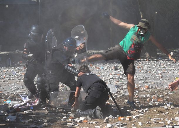 Incidentes en la Plaza del Congreso.