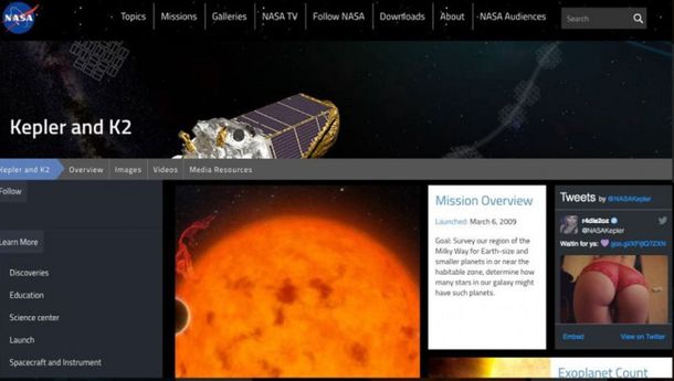 Por error, La NASA publicó una foto hot en su web