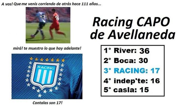 Los afiches de Racing después de gritar campeón