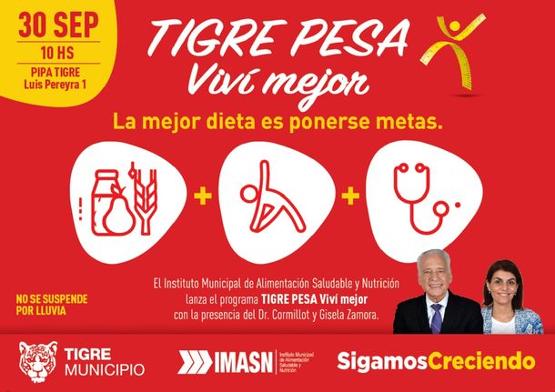 Con foco en la alimentación saludable, se lanza el programa Tigre Pesa