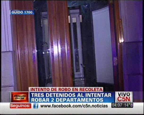 Intento de entradera en un edificio de Recoleta: tres detenidos