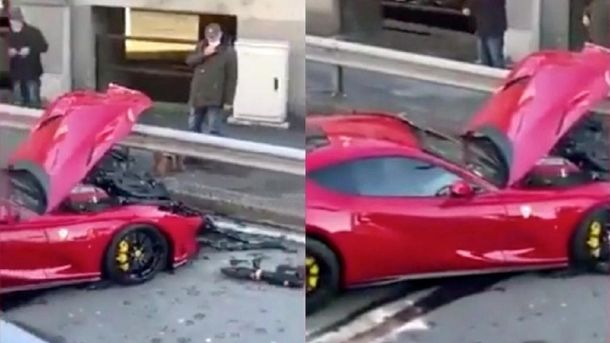 Increíble: un jugador llevó su Ferrari al lavadero y se lo destruyeron