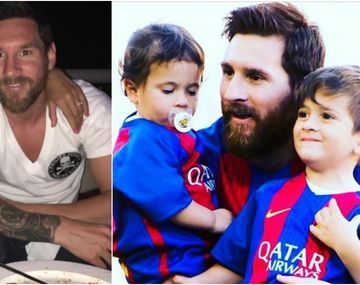 Antonella compartió una foto de Messi y sus hijos