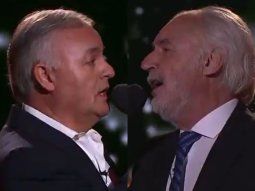 Oscar Burgos Espinoza y Rogelio Posat, en La Voz Argentina 2025.