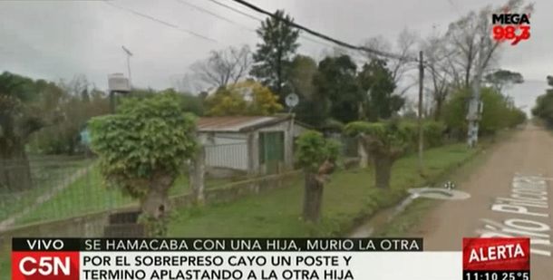 Murió una de sus hijas al ceder la hamaca en la se balanceaba