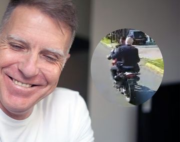 Alejandro Fantino y José Luis Espert huyendo en moto.