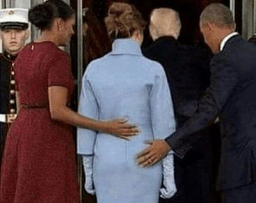 Michelle Obama acompaña a su sucesora y, ¿Barack toca en un lugar inapropiado a Melania?