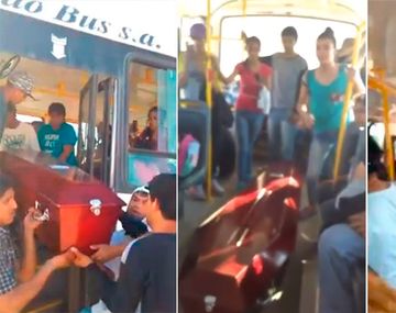 Tuvieron que llevar el cajón en colectivo