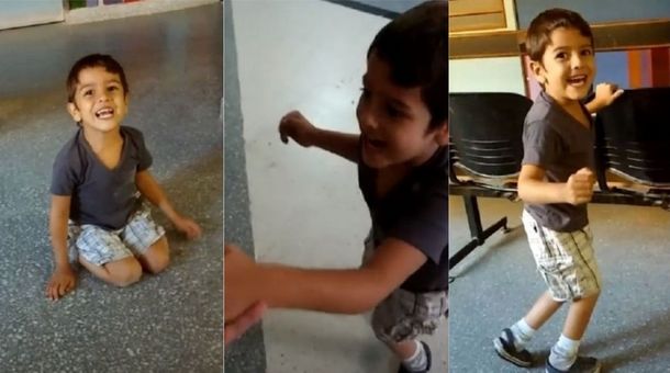 Caminó por primera vez a los cinco años