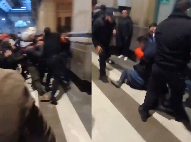 A las piñas en Constitución: tensión y peleas por cancelaciones y demoras en el Roca