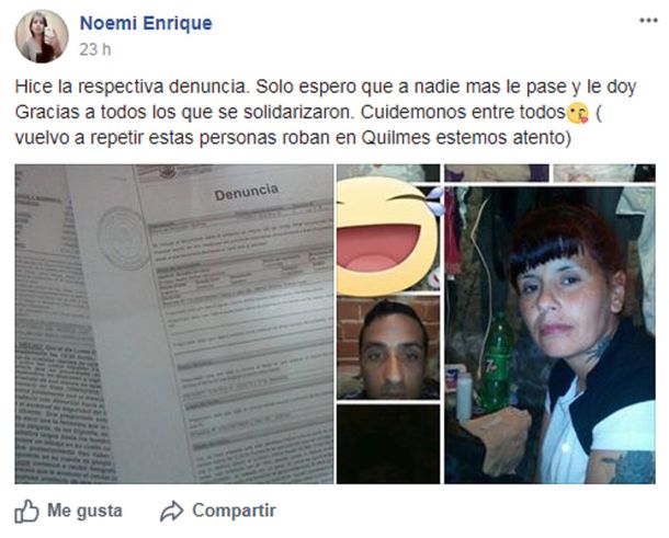 Escrachó en las redes a los ladrones que se sacaron selfies con su teléfono robado