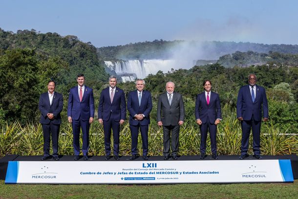 La tradicional foto de familia de los jefes de Estado en la última cumbre del Mercosur.