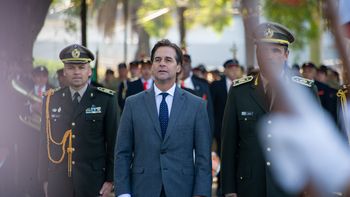 El presidente Luis Lacalle Pou durante el Día del Ejército. El presidente Luis Lacalle Pou durante el Día del Ejército.