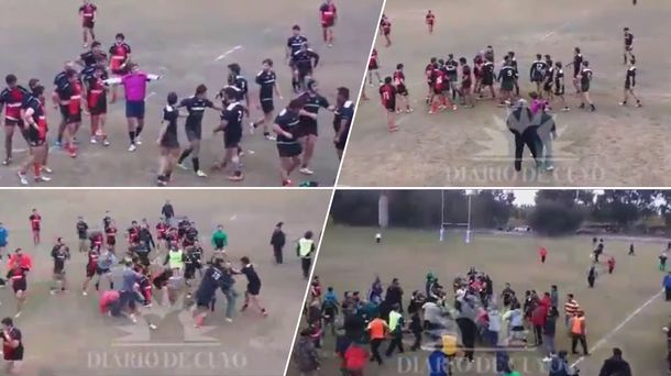 Vergonzoso: mirá la brutal batalla campal en el rugby de San Juan