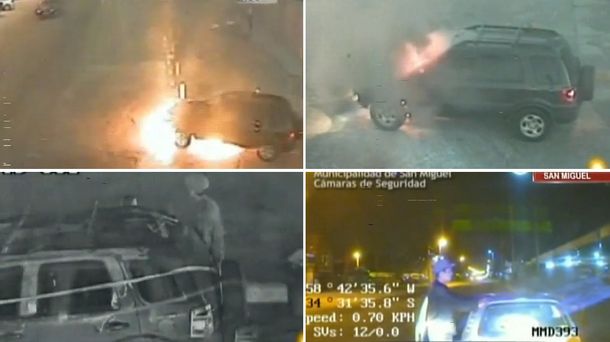 Un par de pícaros: se incendió el auto y ladrones saquearon el vehículo