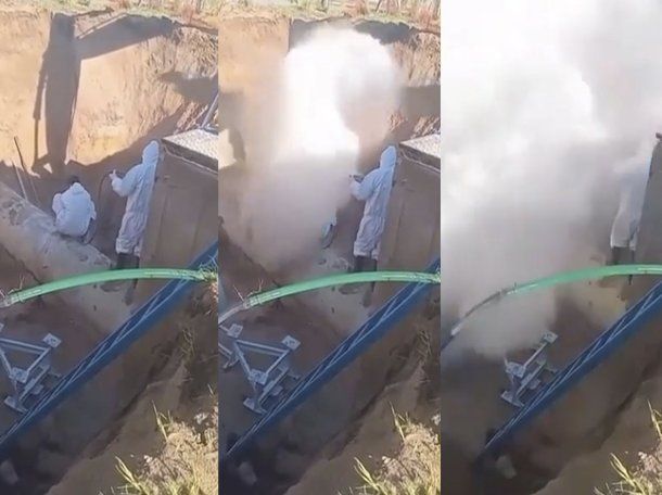 Entre Ríos: explotó un caño de agua y dos operarios fueron arrastrados por la presión