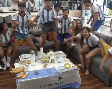 La reacción ante los goles de Messi y Álvarez en la casa de Gran Hermano