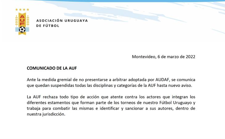 Suspenden fecha en el fútbol uruguayo por amenazas a árbitros - Diario Hoy  En la noticia