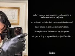 Cazzu: La represión en Jujuy no tiene justificación