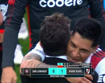 El sentido abrazo entre Gallardo y Enzo Pérez luego del triunfo