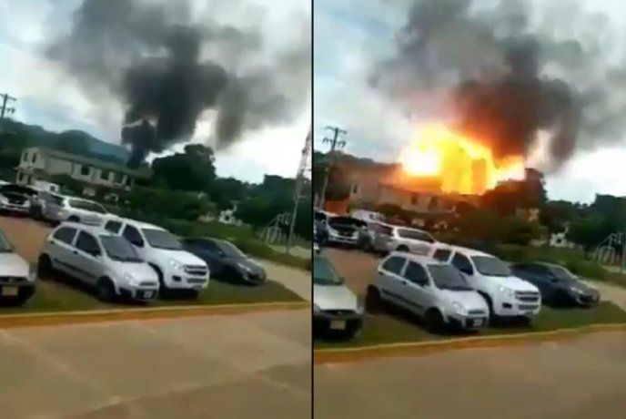 VIDEO: El momento en que explotó el coche bomba en Colombia