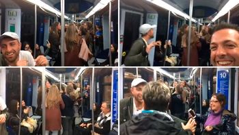 Un grupo de chicas armó una fiesta en el subte con la canción La Bicileta Un grupo de chicas armó una fiesta en el subte con la canción La Bicileta