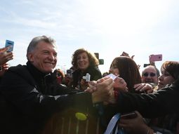 Macri durante su visita a San Luis