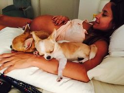 Lourdes Sanchez muestra cómo se mueve su panza. Lourdes Sanchez muestra cómo se mueve su panza.