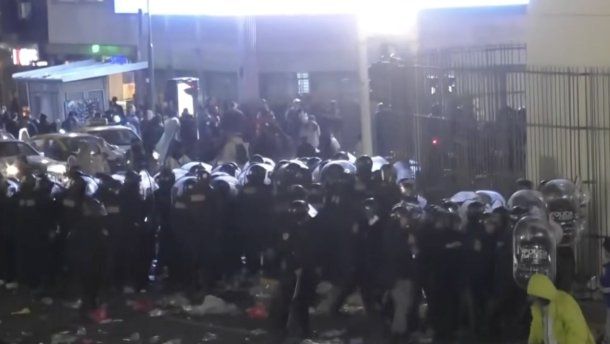 Incidentes en el Obelisco durante los festejos por el triunfo de la Selección Argentina.&nbsp;