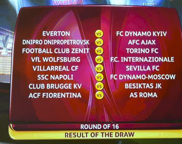 Así se jugarán los octavos de final de la Europa League